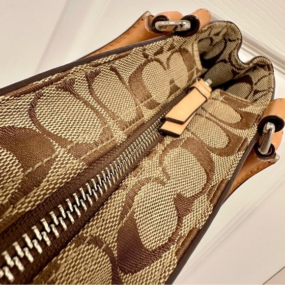 Coach Hampton Satchel Signature Canvas Brown Leather - Picture 5 of 11